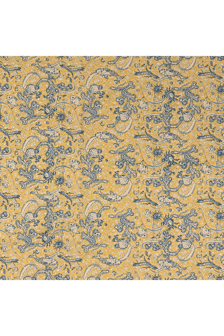 La Mer Tablecloth, Alternate, color, Blue/Yellow 71" x 106"