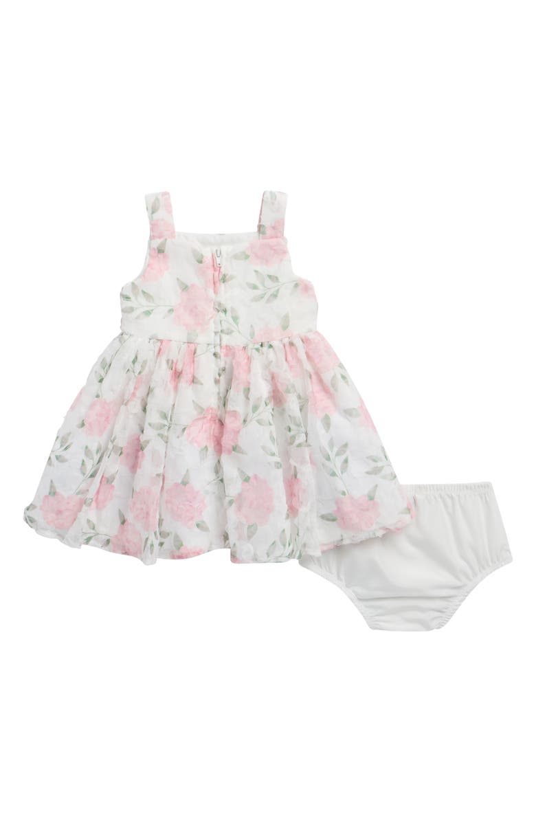 Pippa & Julie Emily Print Soutache Dress, Alternate, color, White/ Rose