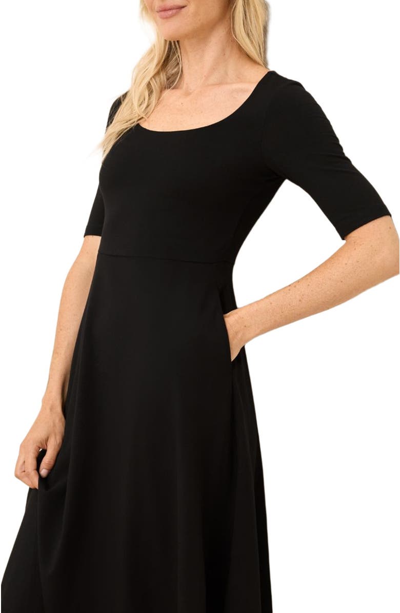 Pact Fit & Flare Signature Scoop Dress Made With Organic Cotton, Alternate, color, Black