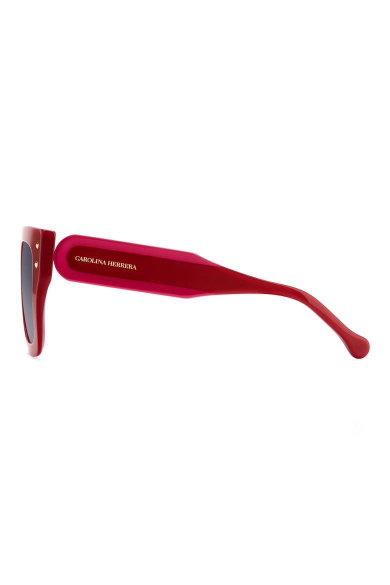 51mm Gradient Square Sunglasses, Alternate, color, RED/ DARK GREY SF