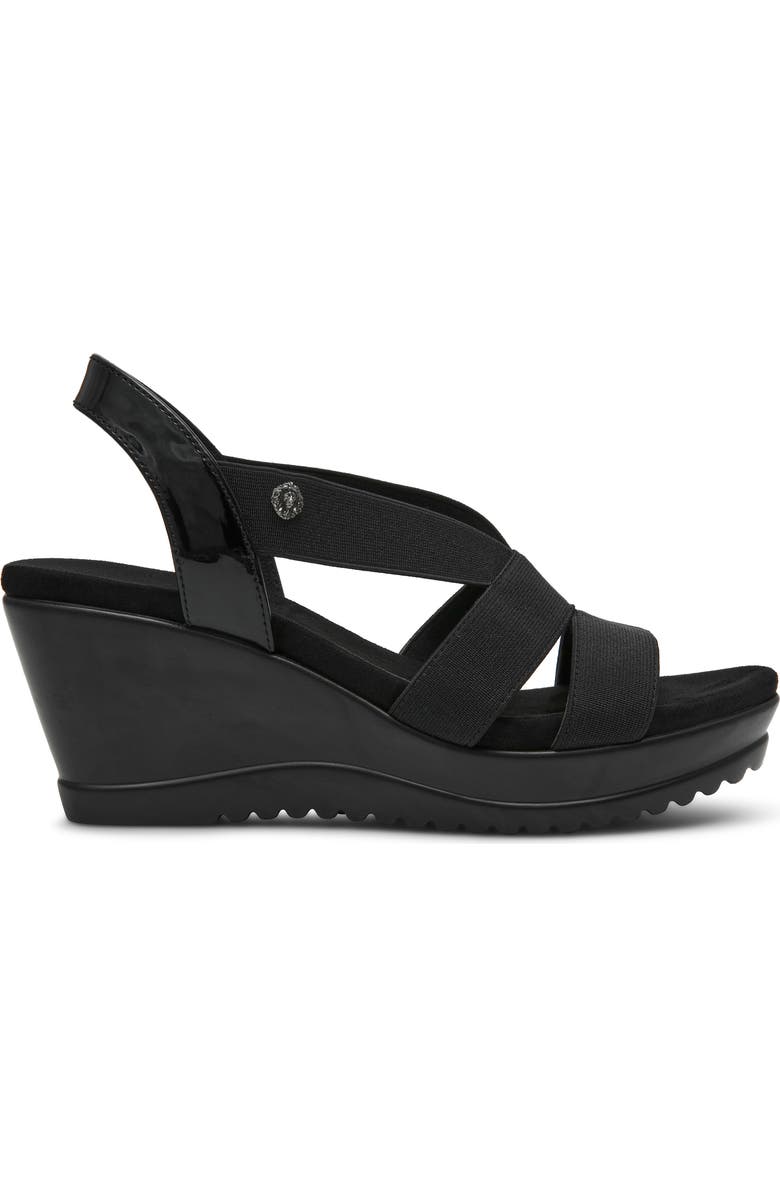Anne Klein Ryland Platform Wedge Sandal, Alternate, color, Black