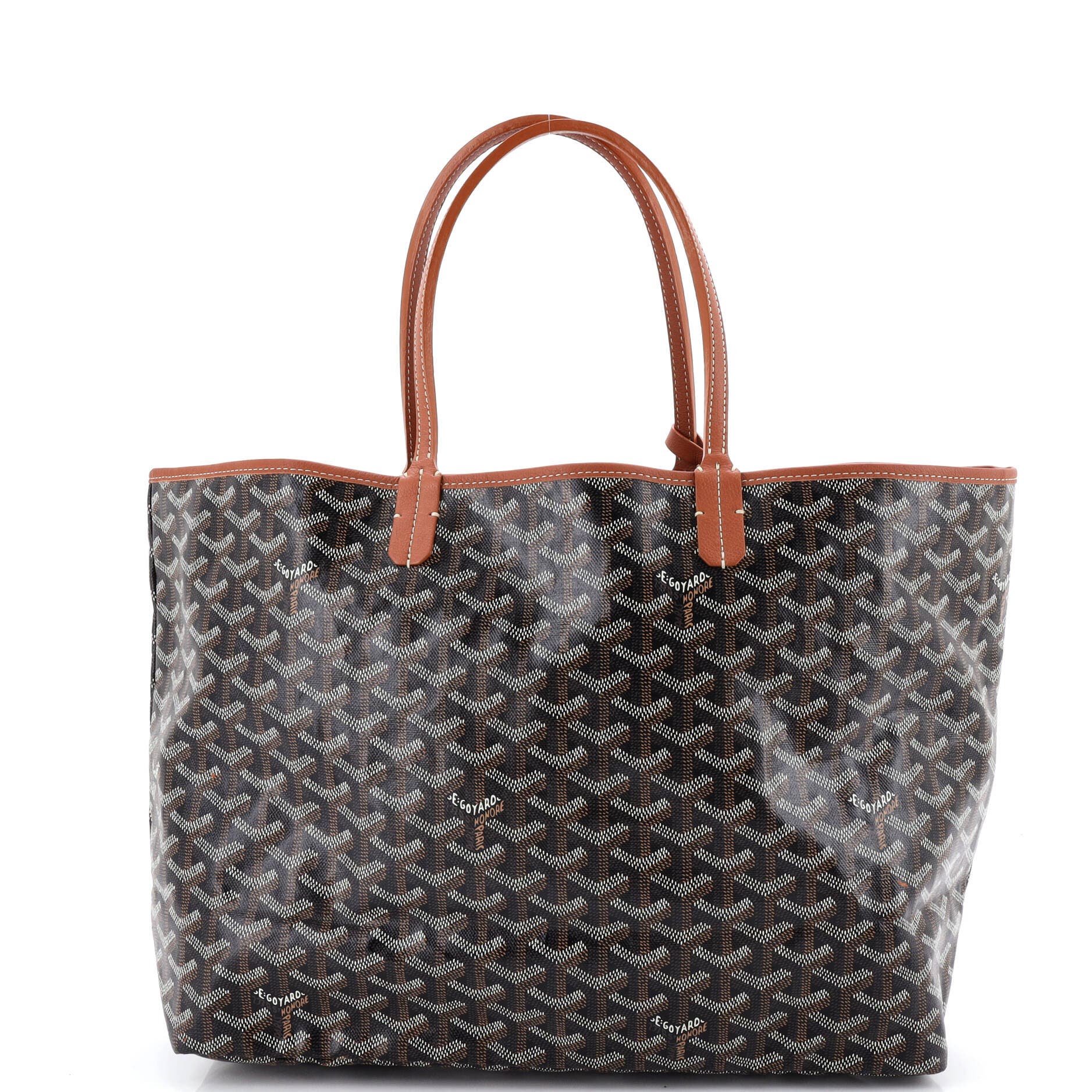 Pre-Owned Goyard Saint Louis Tote Coated Canvas PM, Main, color, Brown