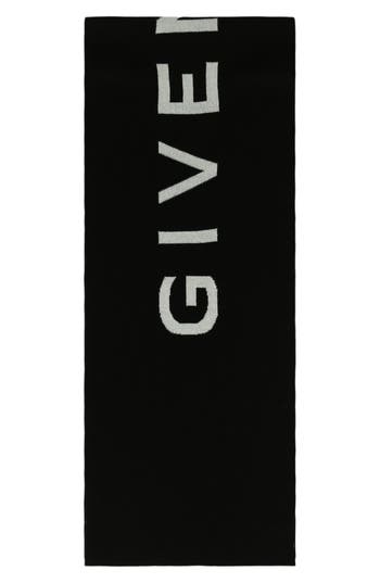 Givenchy Double Face 4g Wool & Cashmere Scarf In Black White