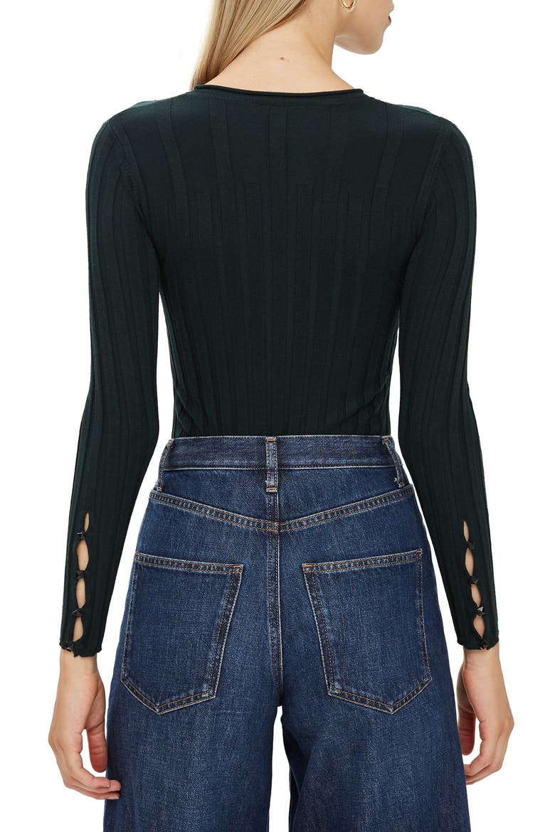 Ribbed Sweater, Alternate, color, FOREST