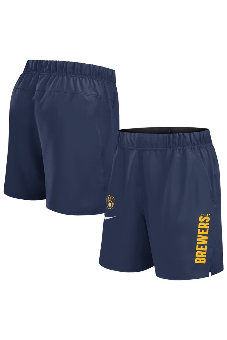 Men's Nike Navy Milwaukee Brewers Woven Victory Performance Shorts, Main, color, Navy