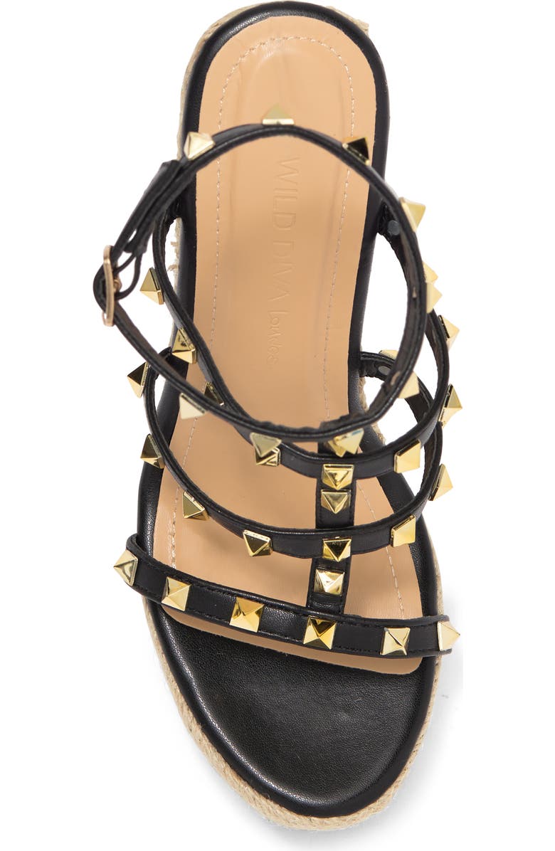 WILD DIVA LOUNGE Studded Wedge Sandal, Alternate, color,