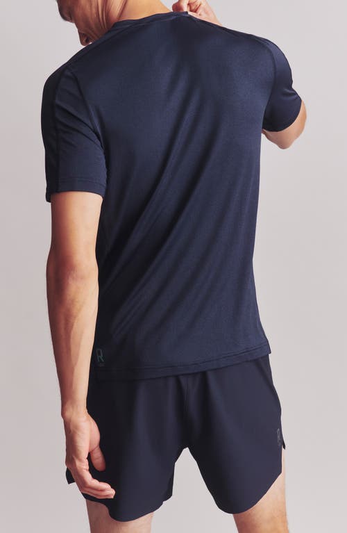 Rhone Invictus Perforated Performance T-shirt In True Navy