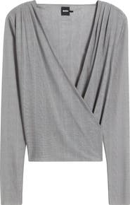 BOSS Edriba Faux Wrap Top