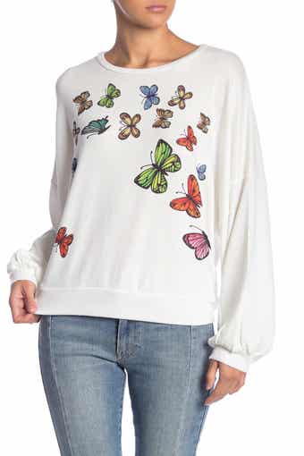 Crewneck Dolman Balloon Sleeve Sweater