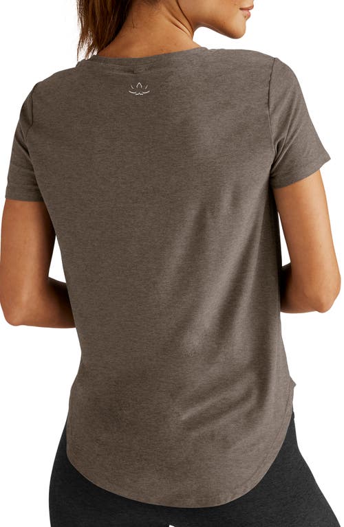 Beyond Yoga On The Down Low T-shirt In Soft Umber Heather