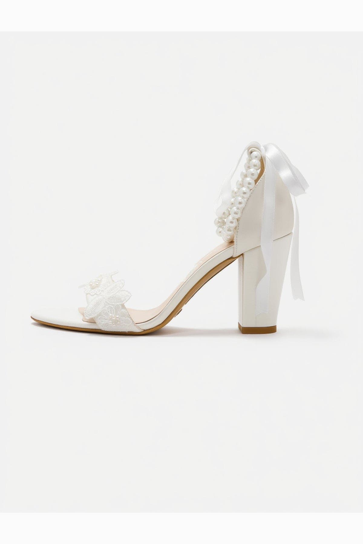 Forever & Always Shoes Elvian Floral Block Heel Bridal Sandal, Alternate, color, Ivory