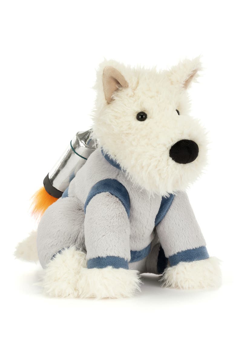 Munro Scottie Dog Space Plushie, Main, color, WHITE