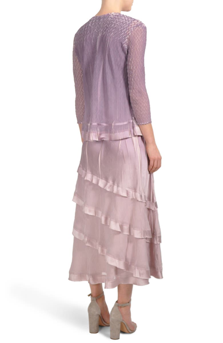 Komarov Tiered Hem Dress with Jacket, Alternate, color,