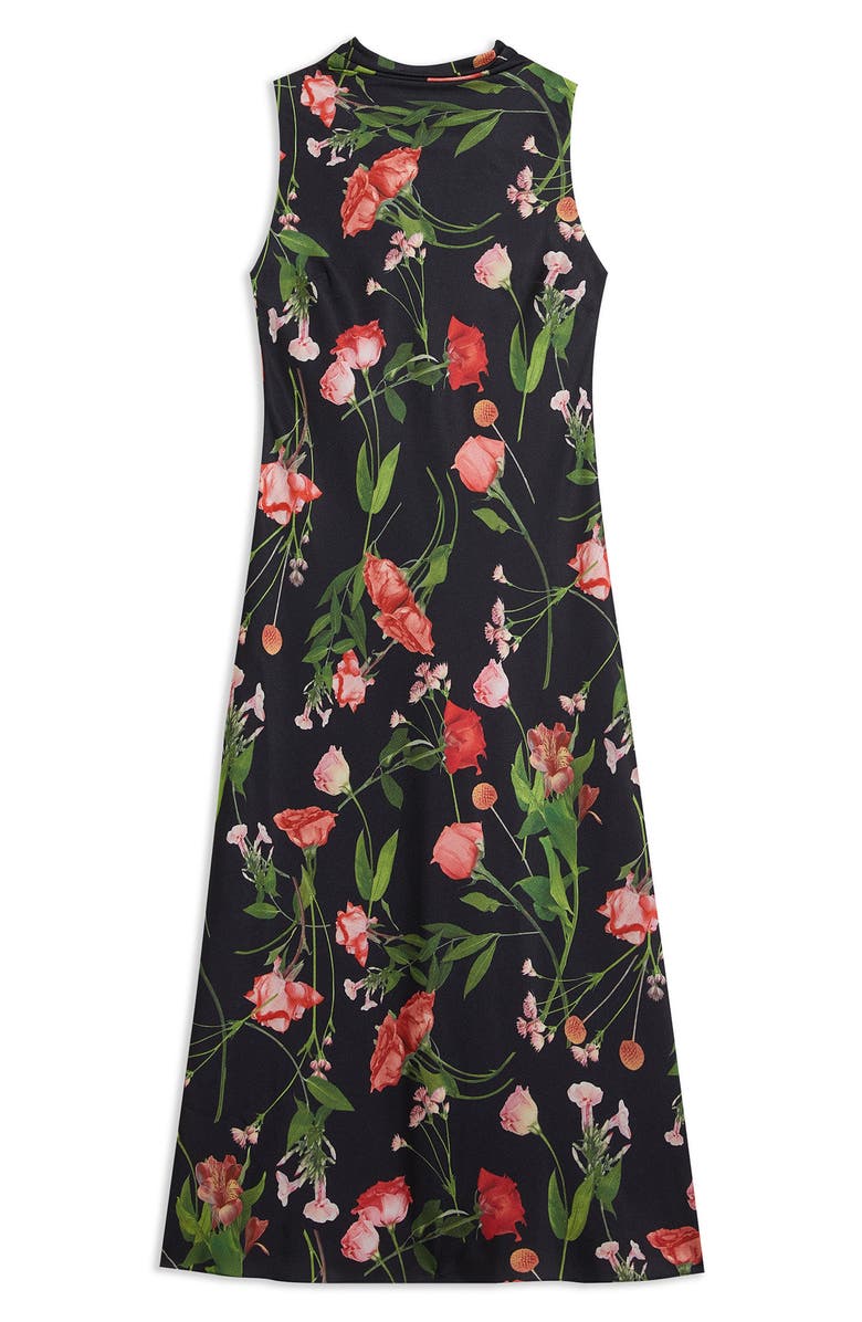 Ted Baker London Connihh Floral Cowl Neck Sleeveless Satin Midi Dress, Alternate, color,