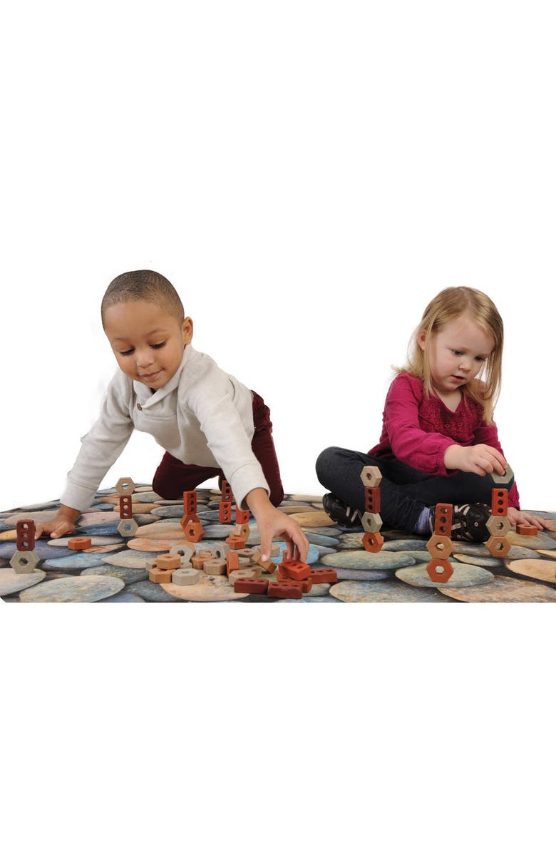 Kaplan Early Learning Company STEM Play Mat - Vibrant Real Image Pebbles Mat, Alternate, color, Pebbles