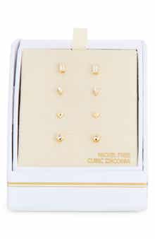 NORDSTROM RACK Set of 4 Cubic Zirconia Stud Earrings
