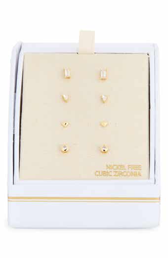 NORDSTROM RACK Set of 4 Cubic Zirconia Stud Earrings