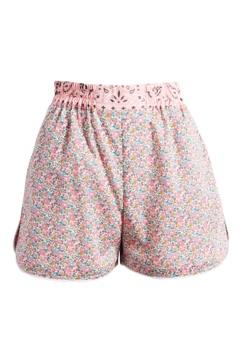 x Liberty London Floral & Bandana Print Shorts (Nordstrom Exclusive), Alternate, color, MINT / PALE PINK