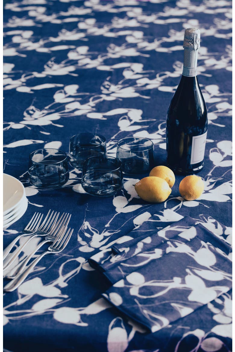 Porto Print in Indigo Tablecloth, Alternate, color, Indigo