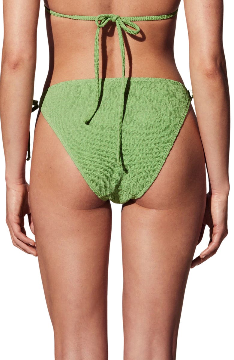 & Other Stories Textured Tie Side Bikini Bottoms, Alternate, color, Green Medium