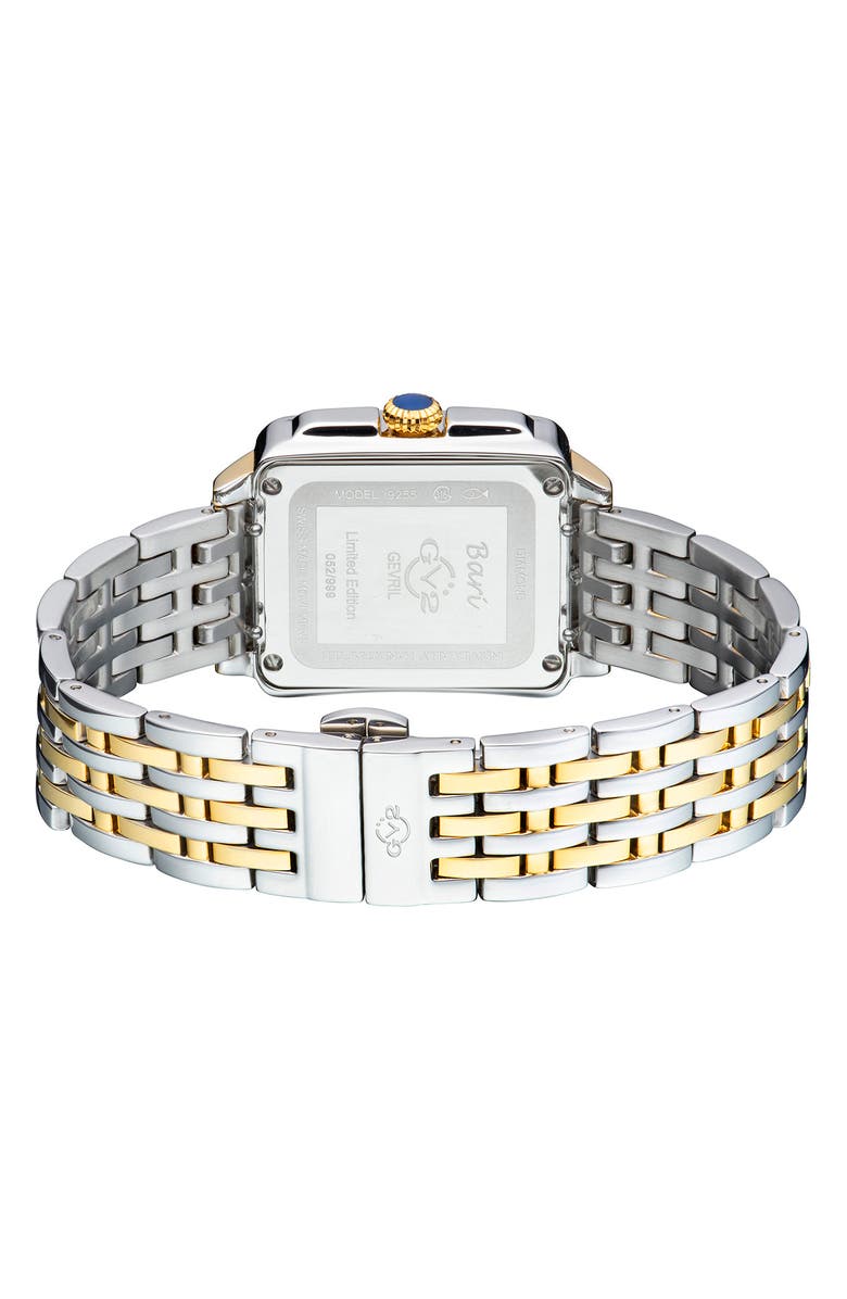 GV2 Women's Bari Mother of Pearl Diamond Bracelet Watch, 34mm x 30mm, Alternate, color, Two-Tone Gold-Silver