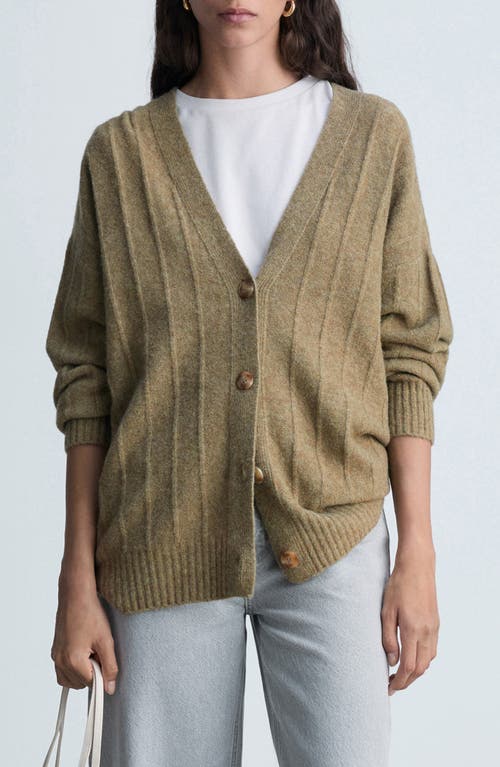 Mango Buttoned Long Cardigan Medium Green In Medium Green
