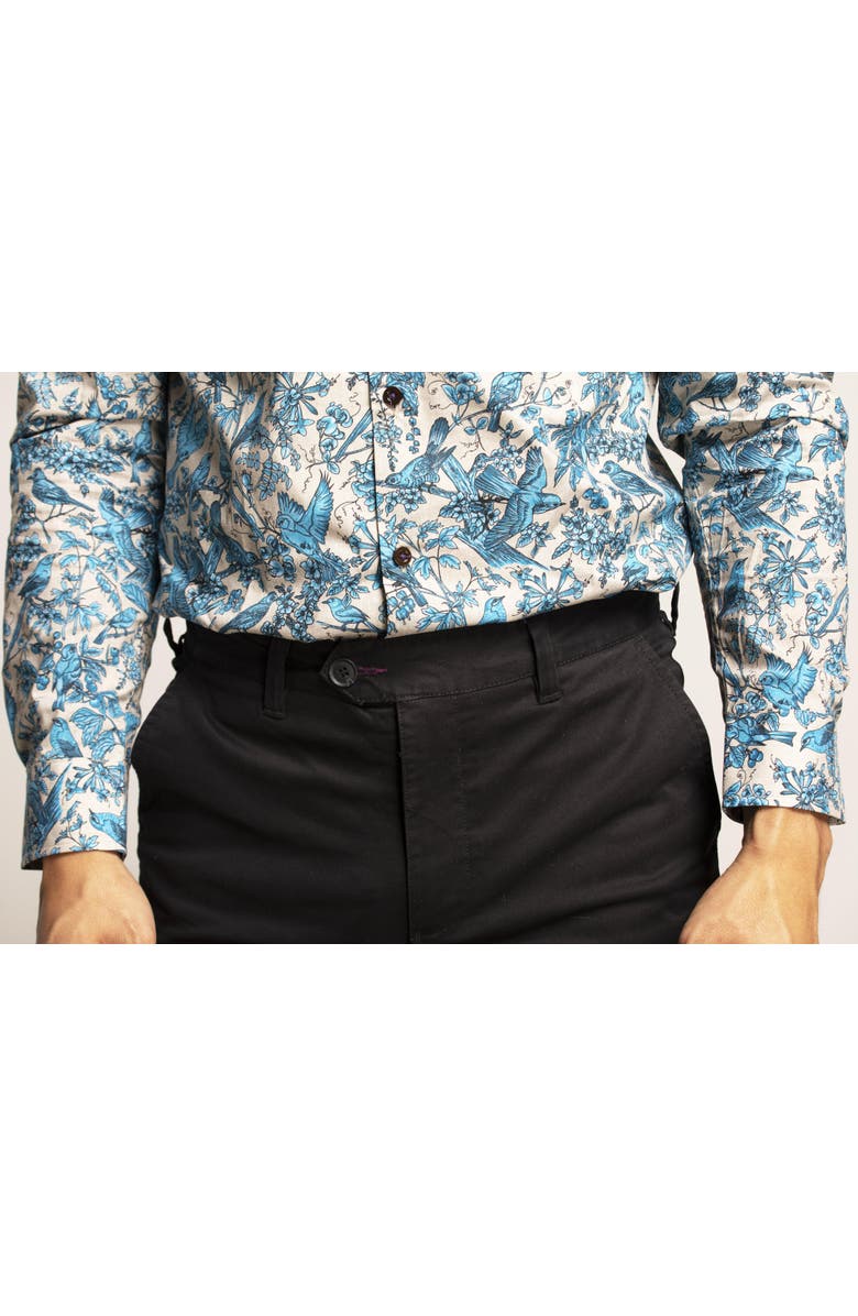 Lords of Harlech Jack Flat Front Stretch Sateen Pant, Alternate, color, Black