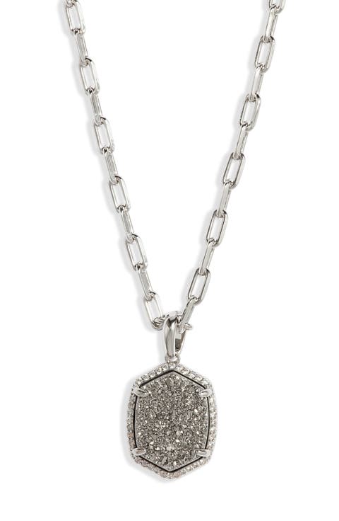 Daphne Pavé Frame Pendant Necklace