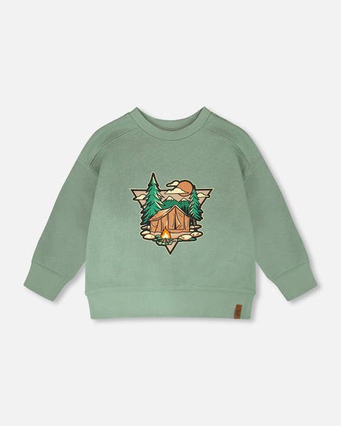 Long Sleeve Graphic Mountain French Terry Sweatshirt (Toddler, Little Kid & Big Kid)
