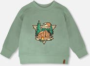 Deux par Deux Long Sleeve Graphic Mountain French Terry Sweatshirt