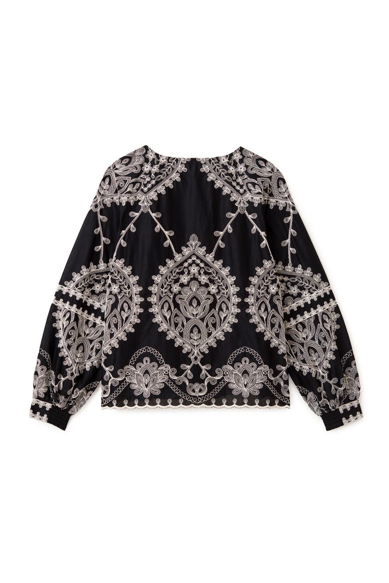 Ynez Embroidered Top, Alternate, color, Noir