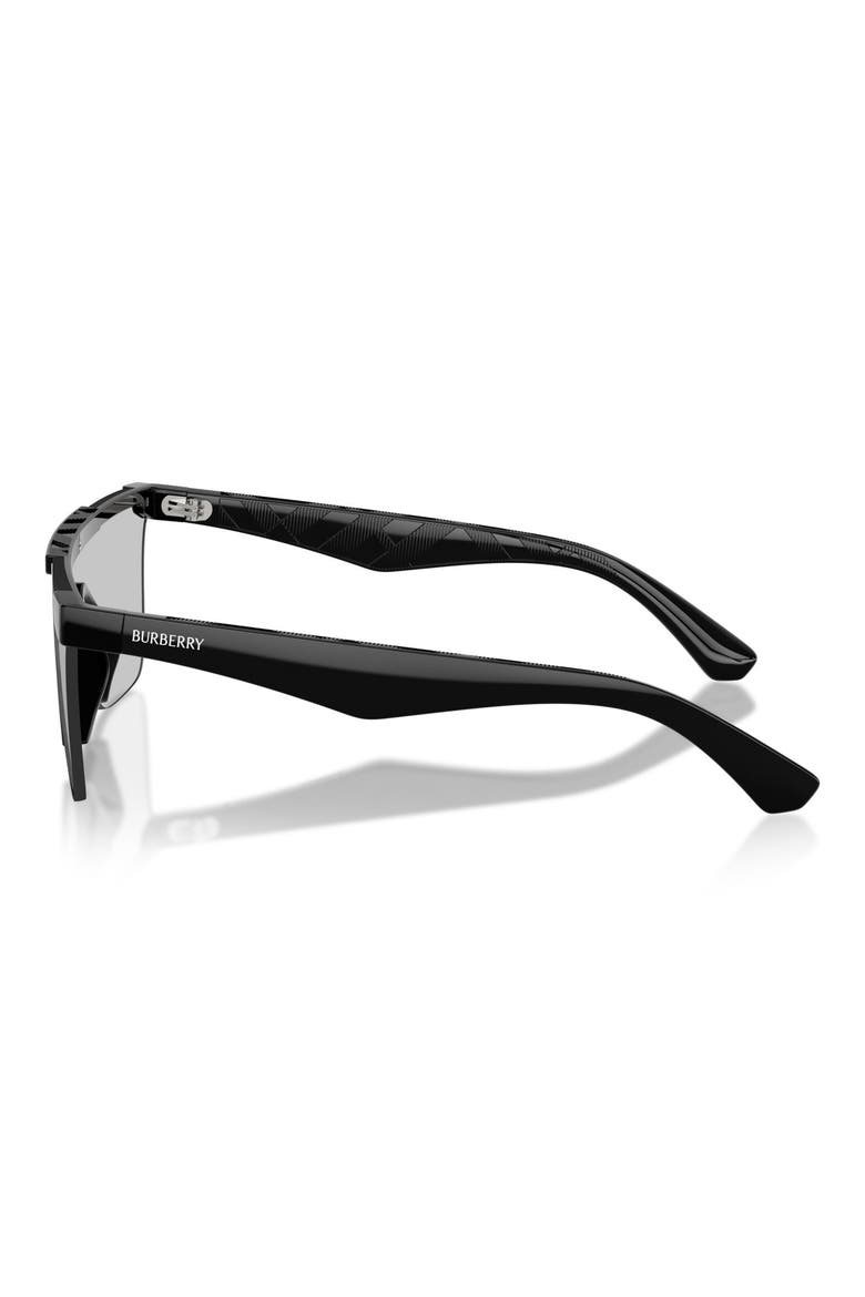 141mm Rectangular Shield Sunglasses, Alternate, color, BLACK / LIGHT GREY SILVER