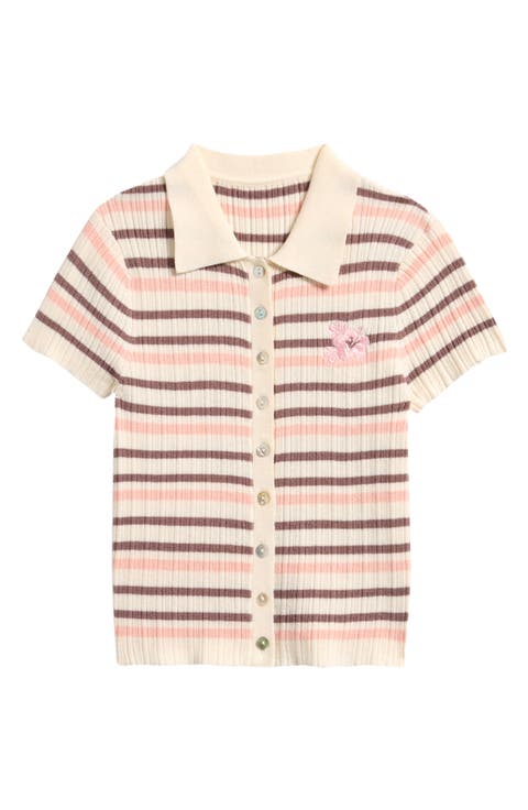 Kids' Embroidered Short Sleeve Polo Sweater (Big Kid)