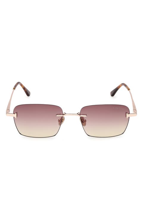 Jake 54mm Gradient Rectangular Sunglasses