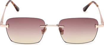 TOM FORD Jake 54mm Gradient Rectangular Sunglasses | Nordstrom