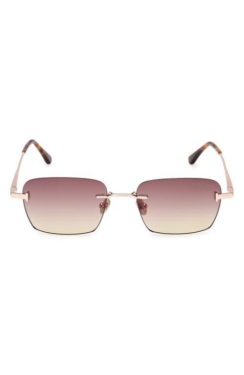 Tom Ford Jake 54mm Gradient Rectangular Sunglasses In Pink