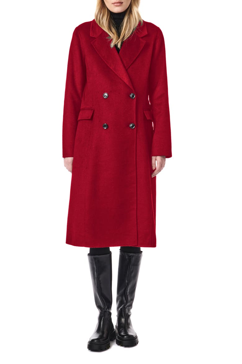 Double Breasted Coat, Main, color, RED CURRANT