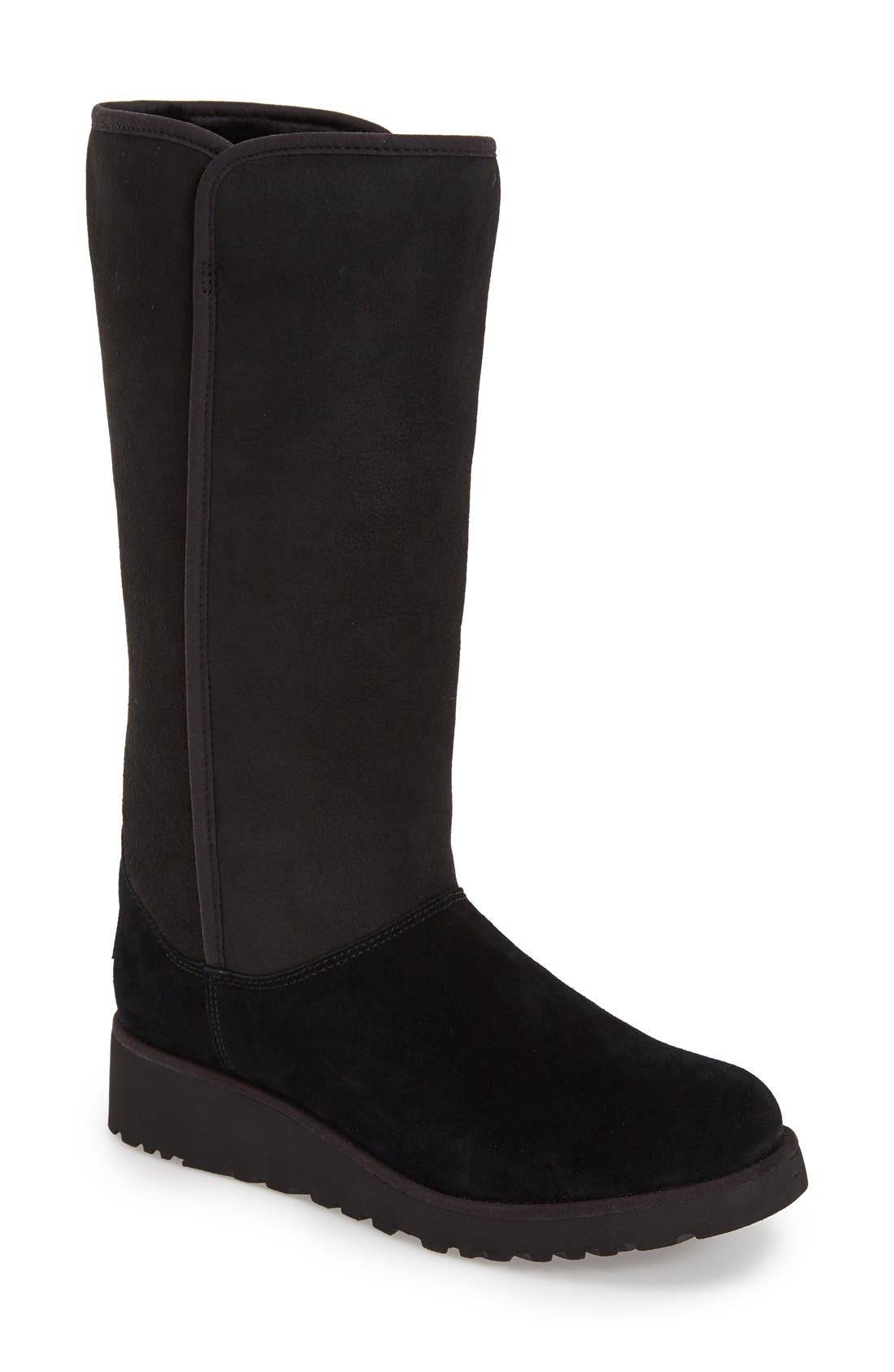 Kara - Classic Slim™ Water Resistant Tall Boot, Main, color, BLACK SUEDE