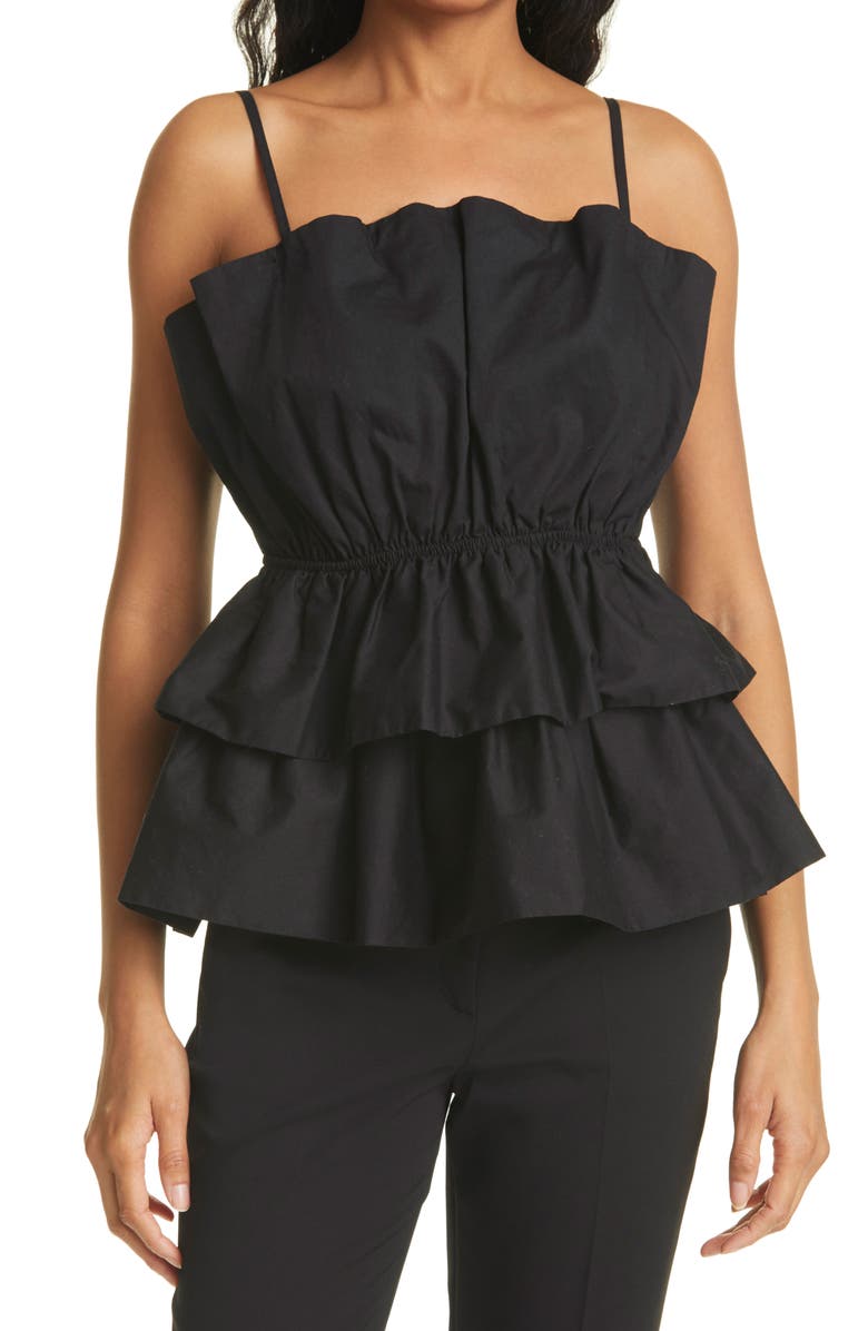 Milly Naomi Poplin Peplum Camisole, Main, color, 