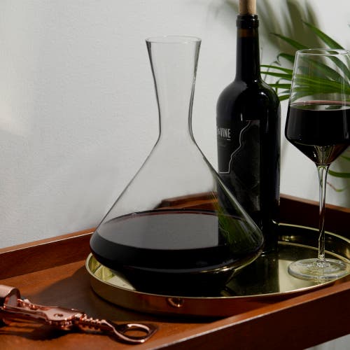 Viski Raye Crystal Angled Wine Decanter In Clear