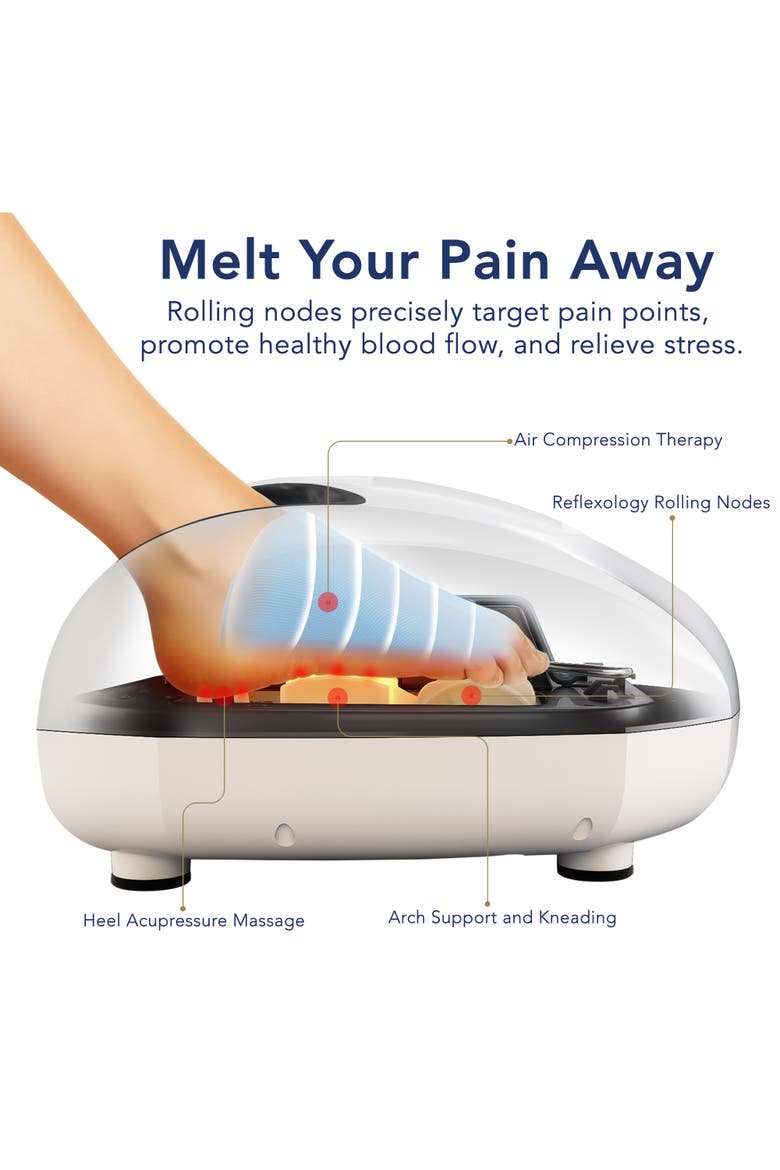 Shiatsu Foot Massager with Heat, LCD Display, Alternate, color, White