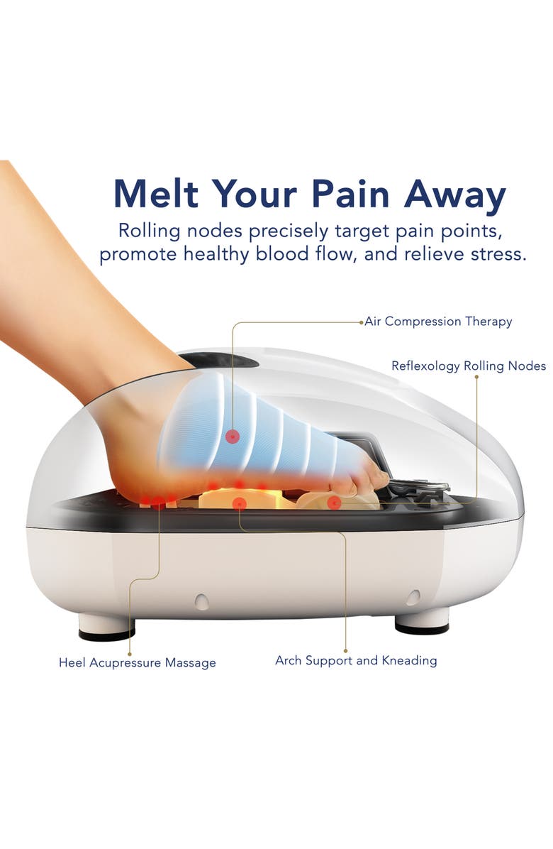 MIKO Shiatsu Foot Massager with Heat, LCD Display, Alternate, color, White