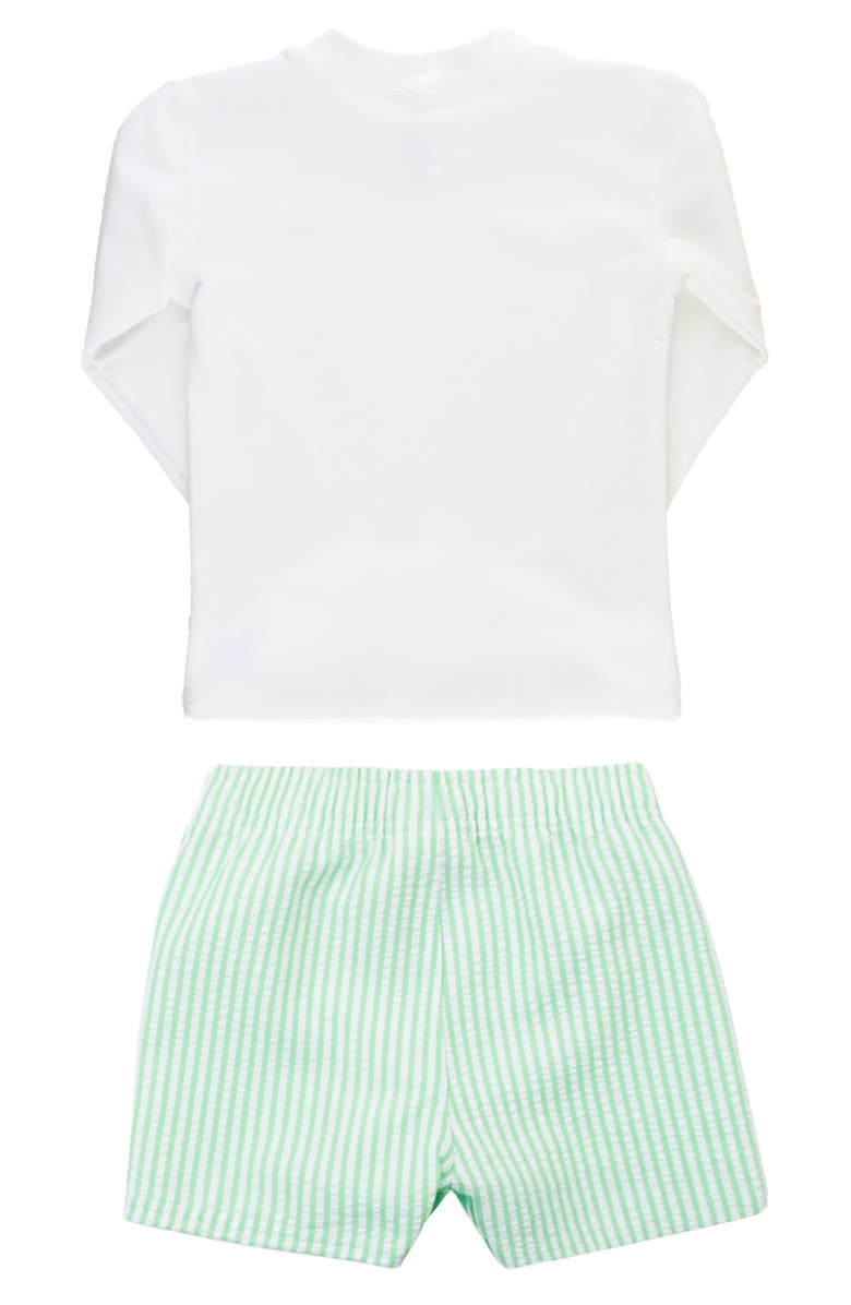 RuggedButts Long Sleeve Two-Piece Rashguard Swimsuit, Alternate, color, Green