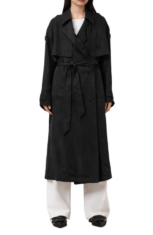 Allsaints Linnie Trench Coat In Black