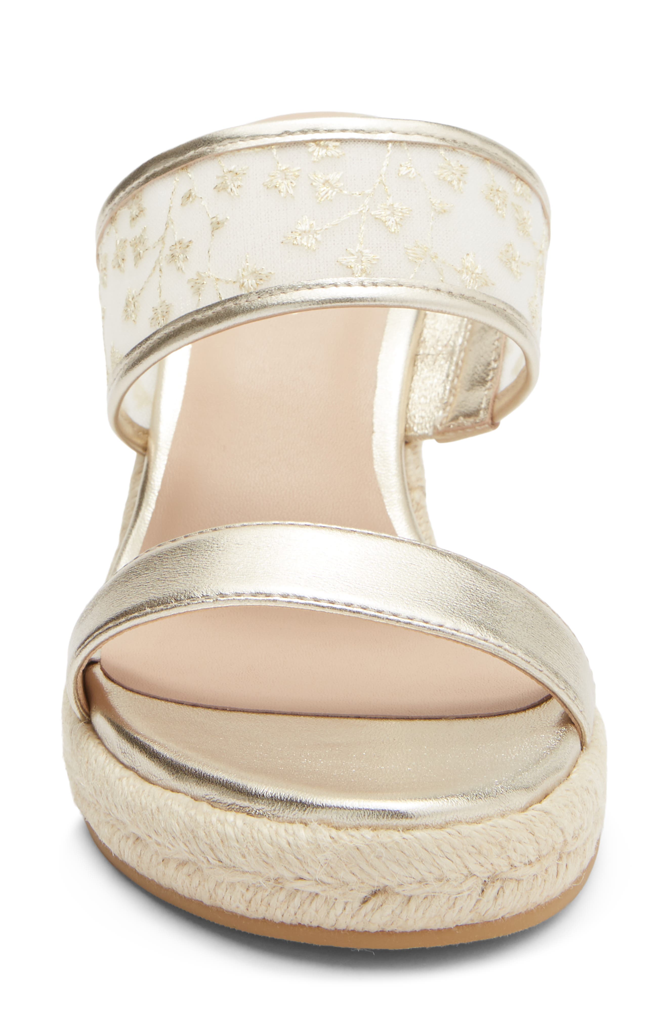 Lily Espadrille Wedge Slide Sandal, Alternate, color, PLATINO