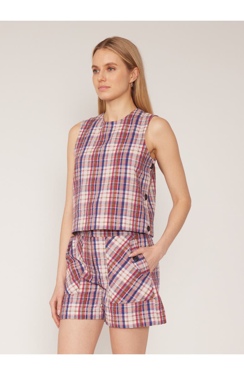 Gilner Farrar Ellerie Top, Main, color, Red, White And Blue Seersucker