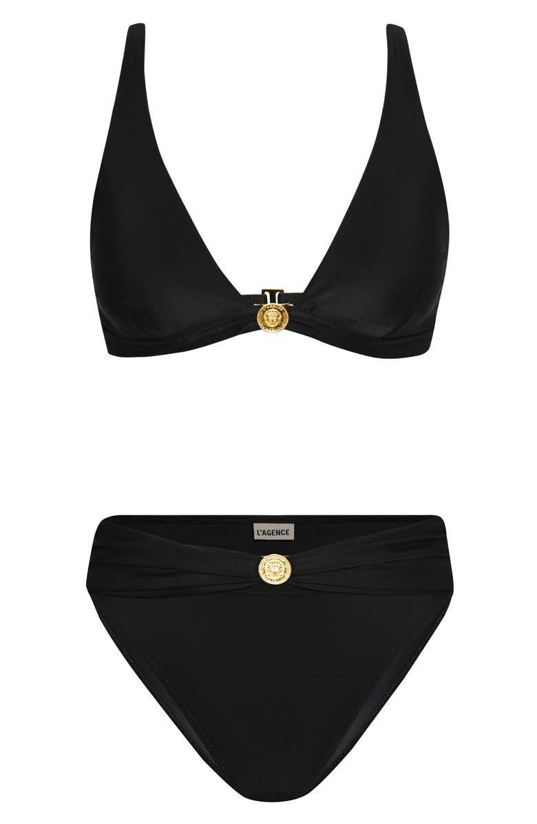 L'AGENCE Lexie Solids Bikini Top, Alternate, color, Black