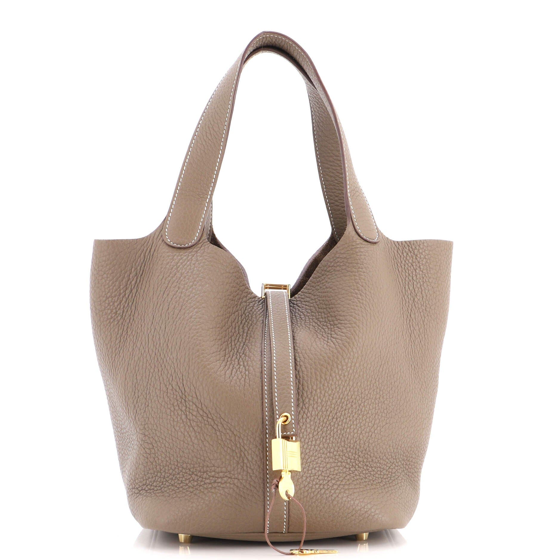 Picotin Lock Bag Clemence MM, Main, color, Grey