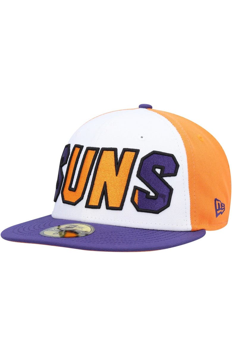 New Era Men's New Era White/Purple Phoenix Suns Back Half 9FIFTY Fitted Hat, Alternate, color, White