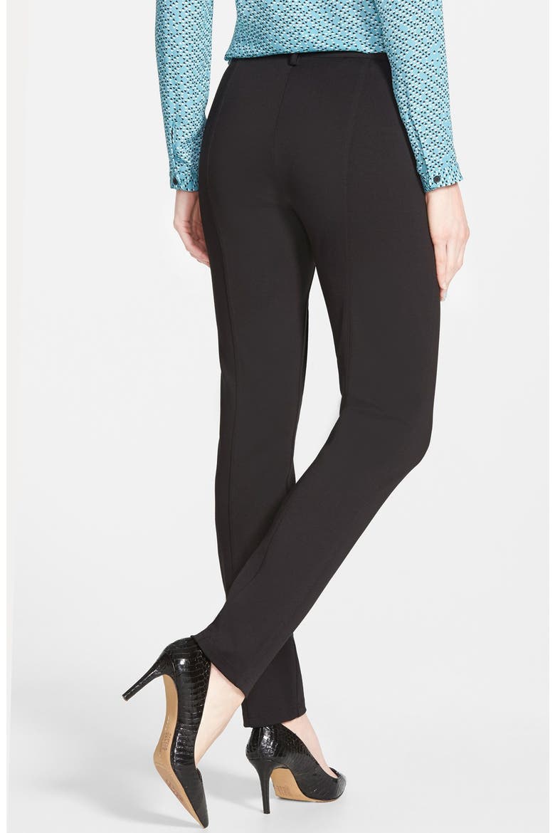 'Ski' Zip Pocket Ponte Knit Pants, Alternate, color, BLACK